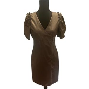 C Luce shimmery grey/silver zippered front dress size L (junior sizing) NWT